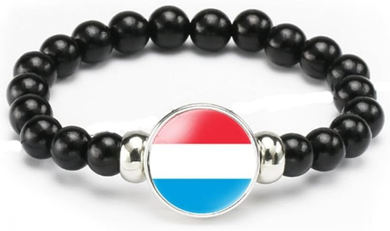 vmcoatdu National Flag Bracelet Elastic Rope Beaded Bracelet Support Your Country Travel Souvenir Gifts for Men Women - Image 1